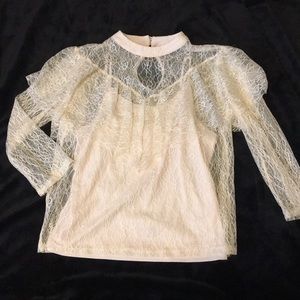 White lace top with attached undershirt